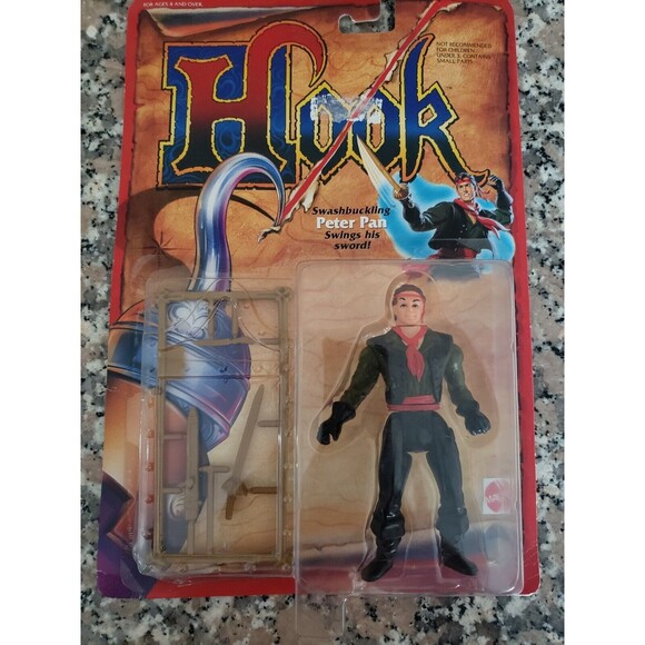 Mattel - Hook Swashbuckling Peter Pan  Swings his Sword! - 1991 - Picture 1 of 2